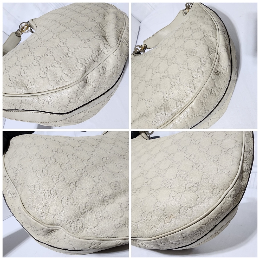 GUCCI Guccissima Medium GG Twins Hobo Bag Off White - Picture 14 of 16